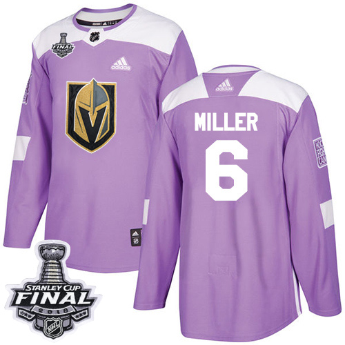 Adidas Golden Knights #6 Colin Miller Purple Authentic Fights Cancer 2018 Stanley Cup Final Stitched NHL Jersey